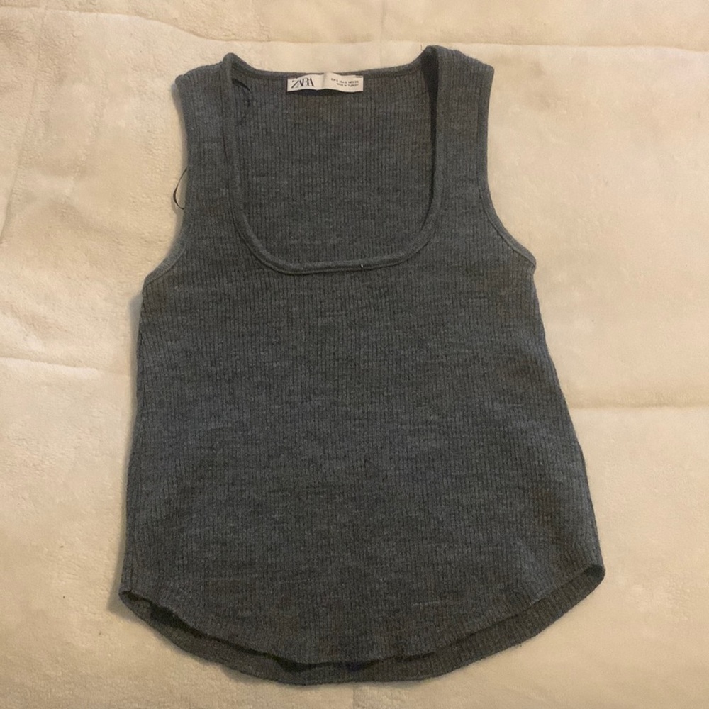 ZARA grey heather knit top